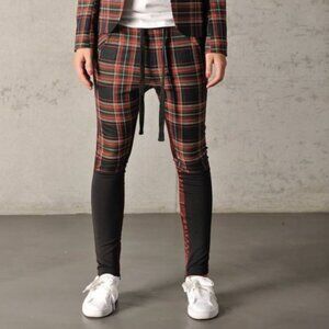 Elias Rumelis Plaid and Black Chiara Loose Fit Joggers Size M